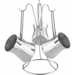 3'lü Piramit Metal Kulp Cezve Takımı - 1