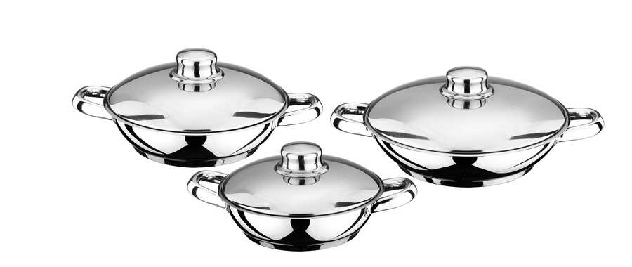 6 Parça Metal Kulplu Metal Kapaklı Çelik Omlet Seti