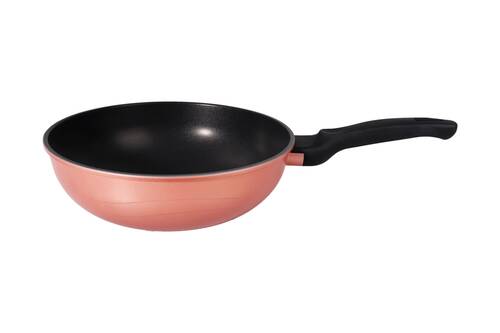 Ametist 28 cm Bakalit Kulp Rose Gold Wok Döküm Tava - Thumbnail