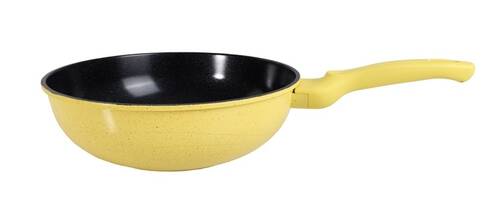Ametist 28 cm Bakalit Kulp Sarı Wok Döküm Tava - 1