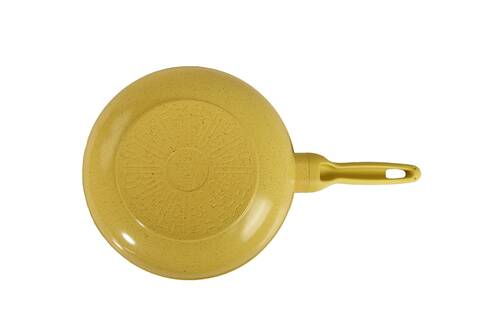 Ametist 28 cm Bakalit Kulp Sarı Wok Döküm Tava - 4