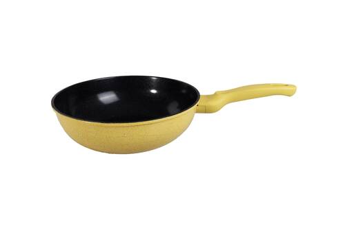 Ametist 28 cm Bakalit Kulp Sarı Wok Döküm Tava - 2