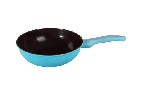 Ametist 28 cm Bakalit Kulp Mavi Wok Döküm Tava - 2