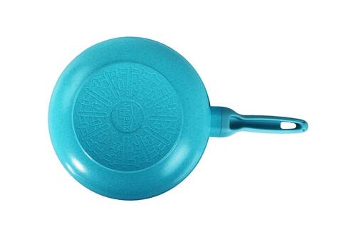 Ametist 28 cm Bakalit Kulp Mavi Wok Döküm Tava - 4