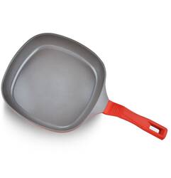Matrix 28 cm Bakalit Kulp Kırmızı Döküm Tava - 1