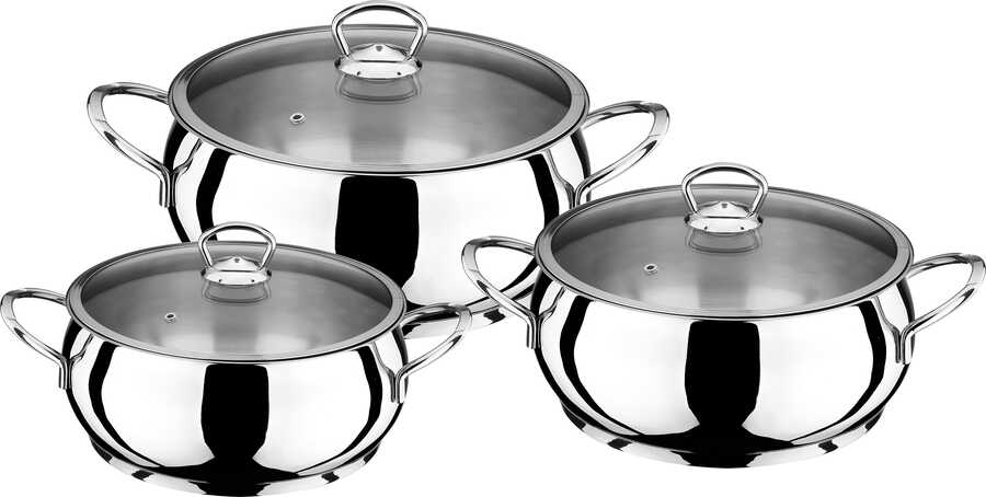 Merkür 6 Parça Metal Kulp Çelik Tencere Seti