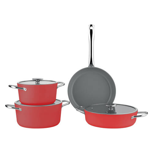 AKDENİZ - Akdeniz 7 Parça Royal Granit Tencere Seti Cam Kapaklı