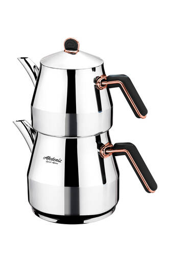 AKDENİZ - Elmas Jumbo Siyah Bakalit Kulp Çaydanlık